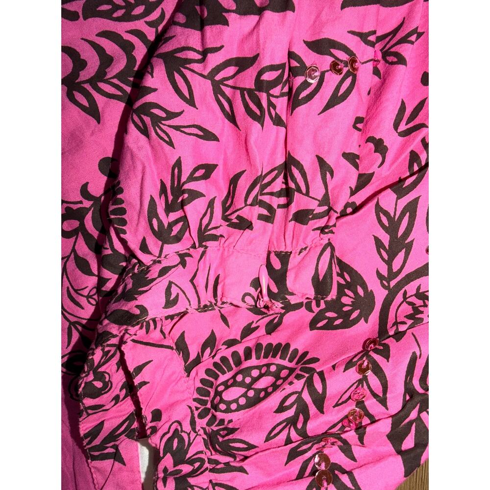 Bill Blass Vintage Pink Brown Floral Midi Skirt Size 10 Sequin Embellishments - Picture 3 of 7